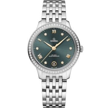 Omega De Ville Master Chronometer 34 Stainless Steel - Diamond / Green / Bracelet
